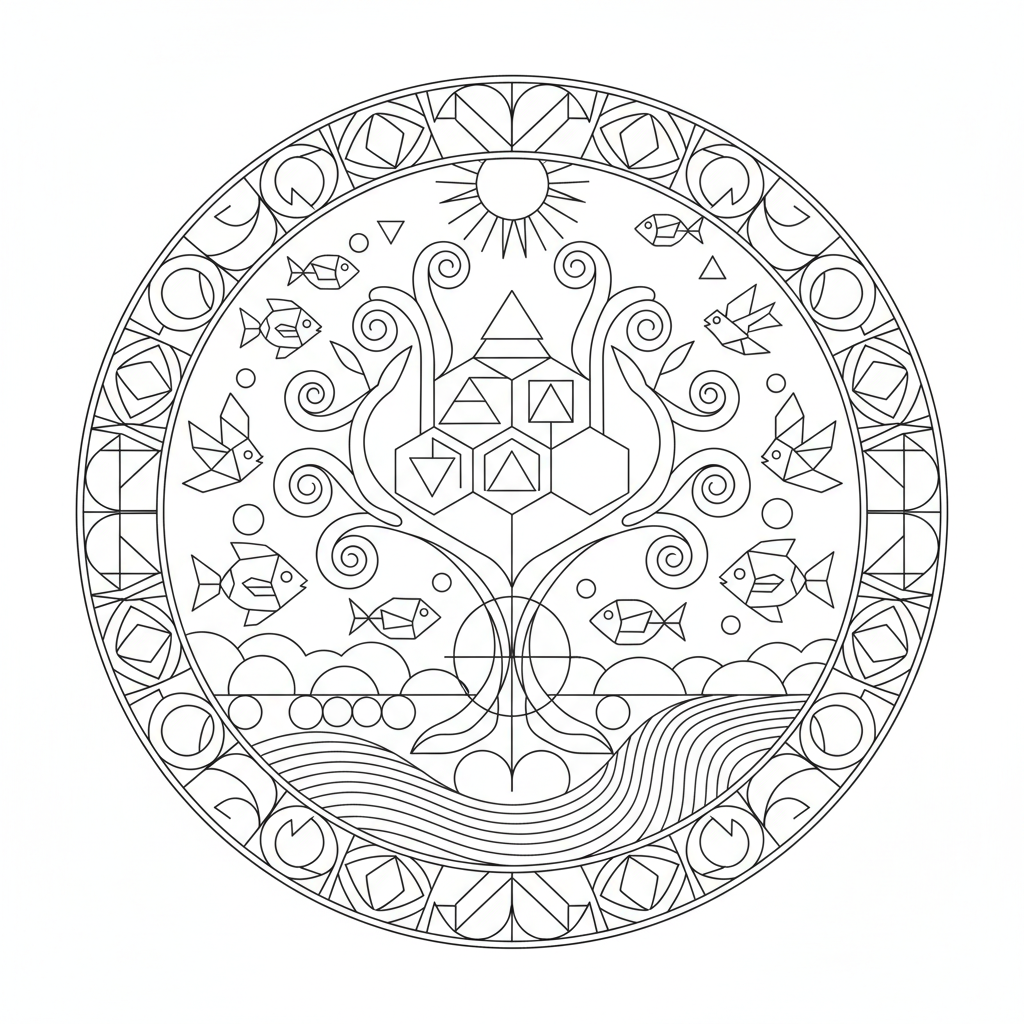 geometry in ecology - Free Printable Coloring Page