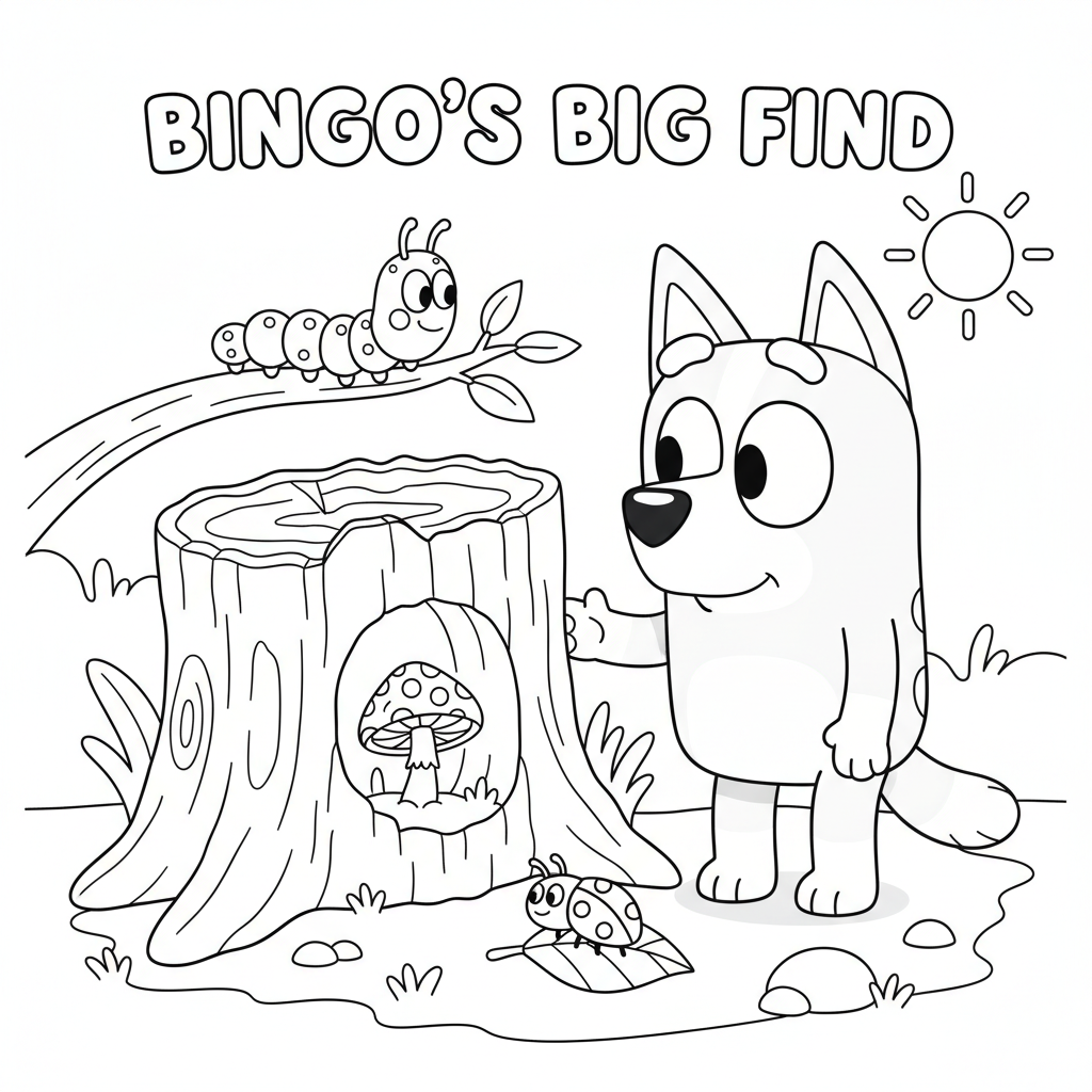 Bingo curious about something new discovery - Free Printable Coloring Page Bingo curious about something new discovery - Free Printable Coloring Page