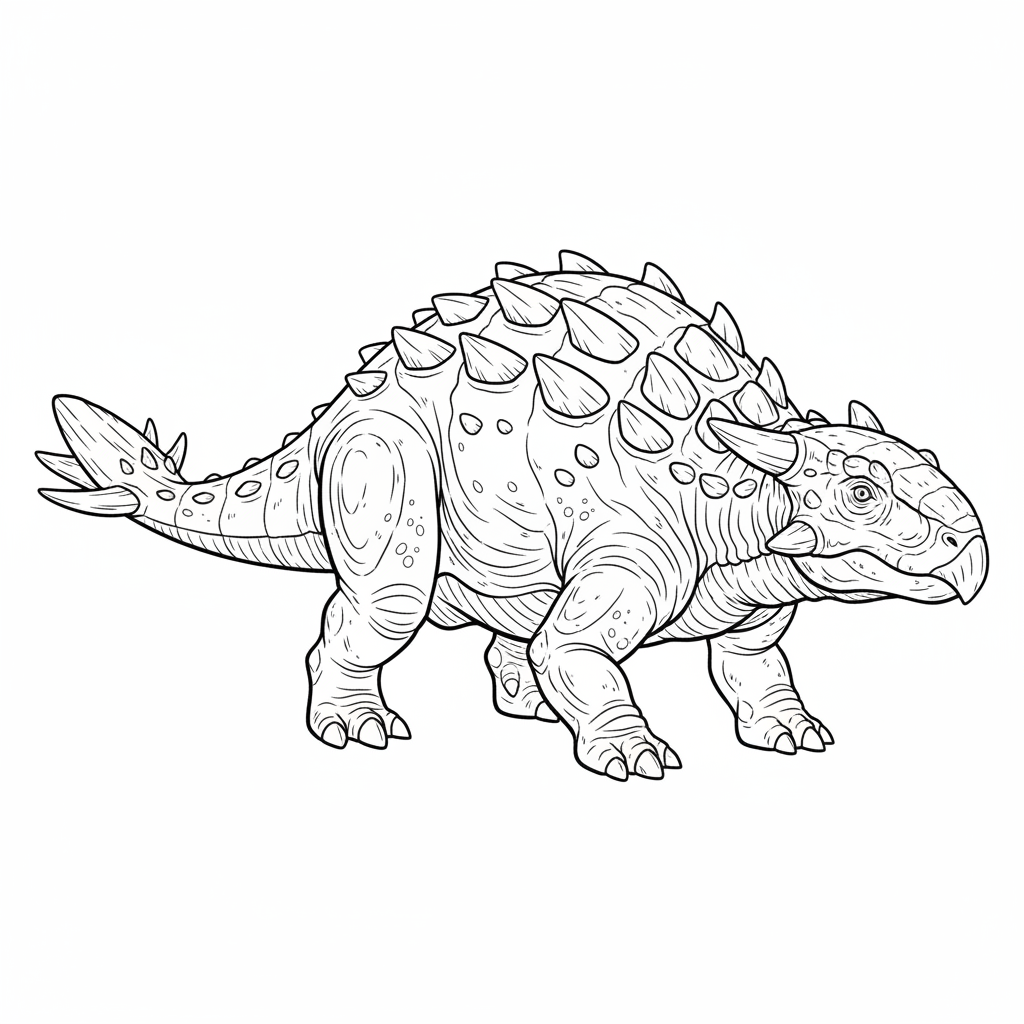 Dinosaurio acorazado Ankylosaurus - Página para colorear gratis Dinosaurio acorazado Ankylosaurus - Página para colorear gratis