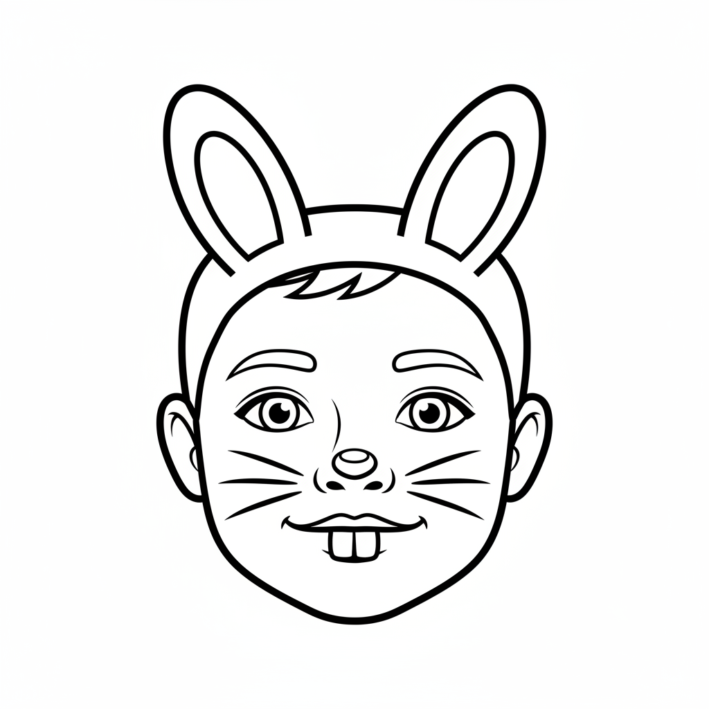 Påsk ansiktsmålning kanin morrhår - Gratis utskrivbar målarbild