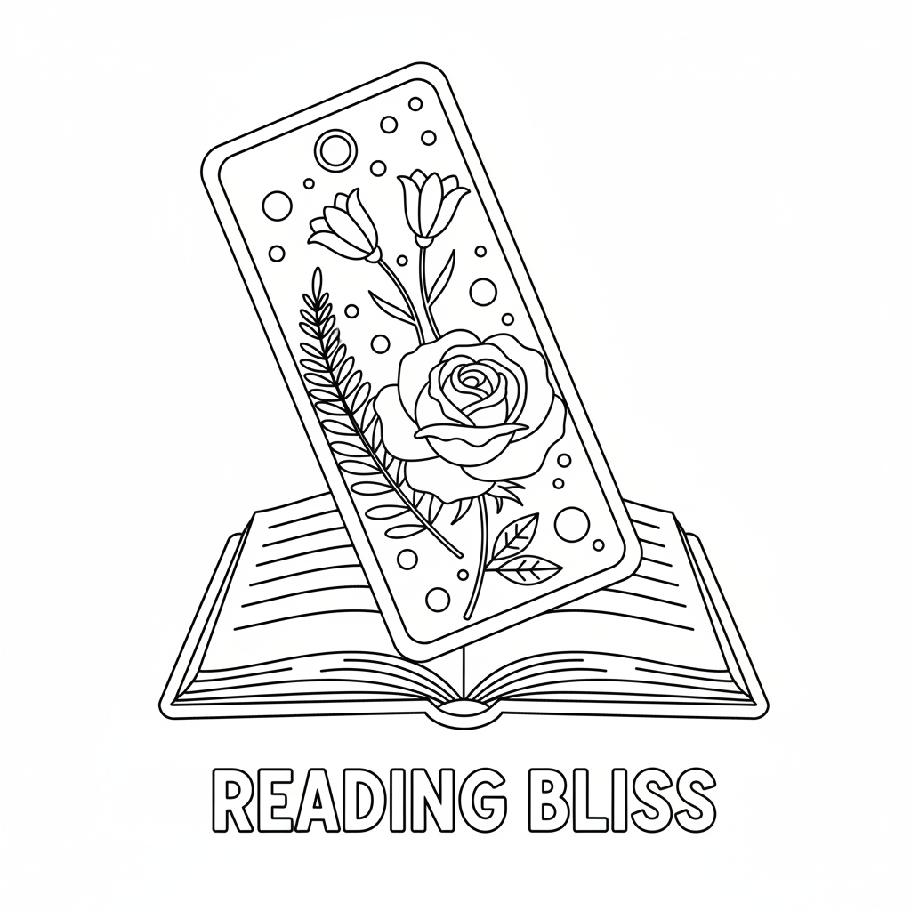 Flower bookmark pressed dried reading - Free Printable Coloring Page