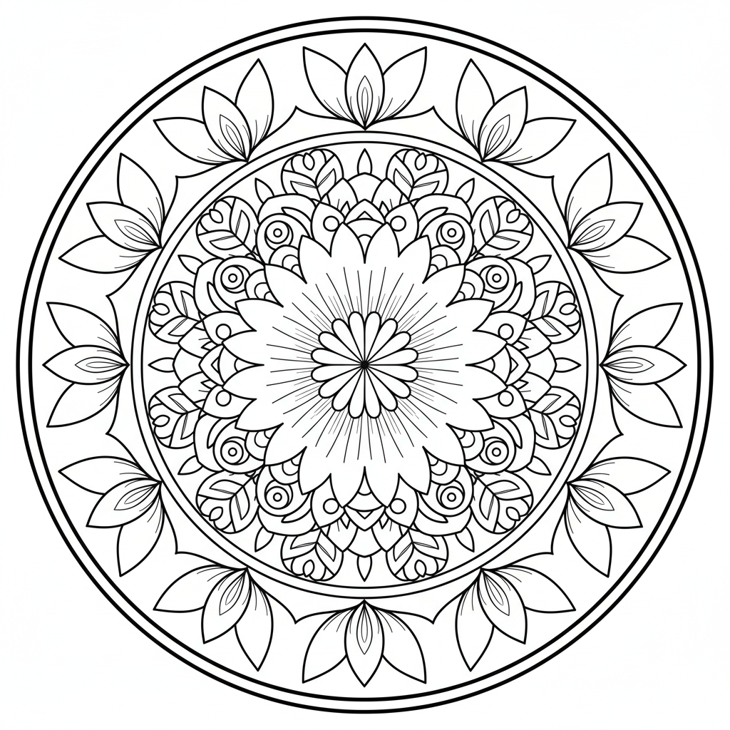 Flower mandala pattern artistic design - Free Printable Coloring Page Flower mandala pattern artistic design - Free Printable Coloring Page