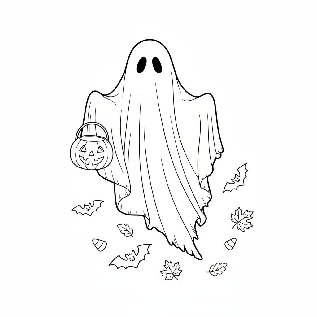 Costume de fantôme pour Halloween - Coloriage gratuit à imprimer Costume de fantôme pour Halloween - Coloriage gratuit à imprimer