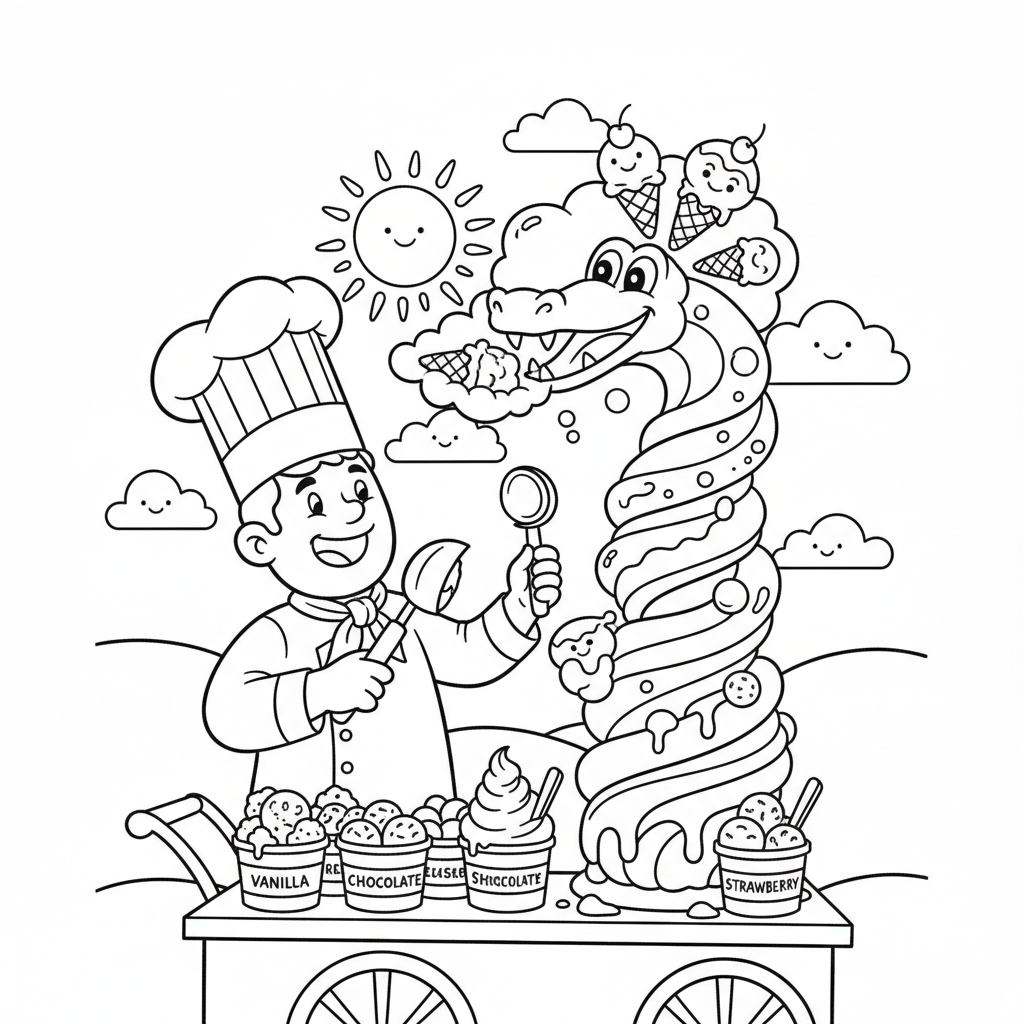 Glasskonstnär skulpterar fryst skapelse - Gratis utskrivbar målarbild