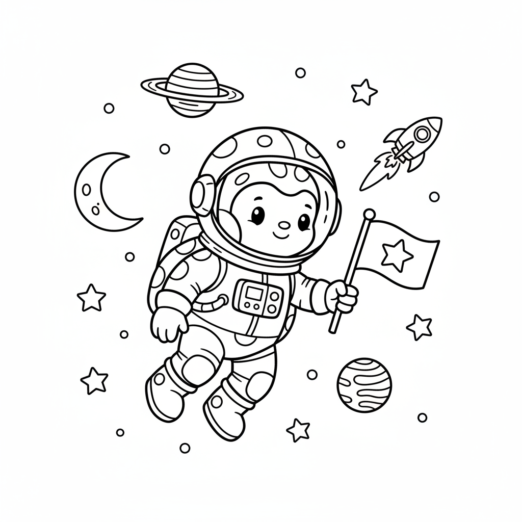 Lieveheersbeestje astronaut ruimteavontuur kleine ontdekkingsreiziger - Gratis afdrukbare kleurplaat Lieveheersbeestje astronaut ruimteavontuur kleine ontdekkingsreiziger - Gratis afdrukbare kleurplaat