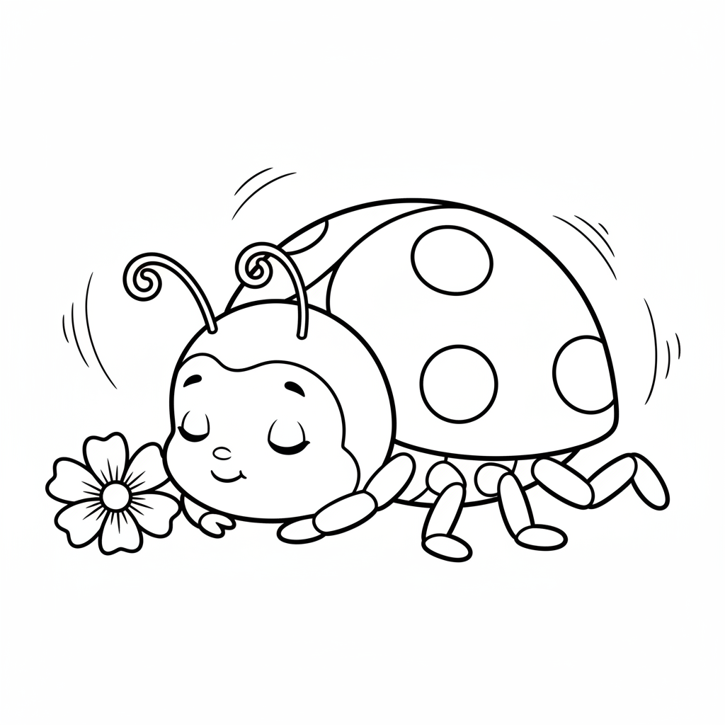 Lieveheersbeestje yoga stretch- en ontspanningshouding, vredige pose - Gratis afdrukbare kleurplaat Lieveheersbeestje yoga stretch- en ontspanningshouding, vredige pose - Gratis afdrukbare kleurplaat