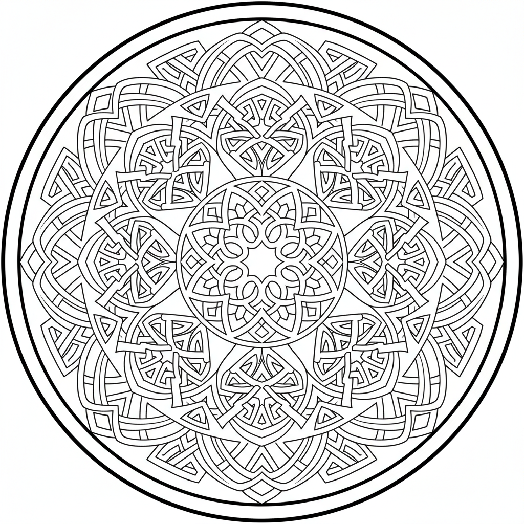 Mandala de nudos celtas - Página para colorear gratis Mandala de nudos celtas - Página para colorear gratis