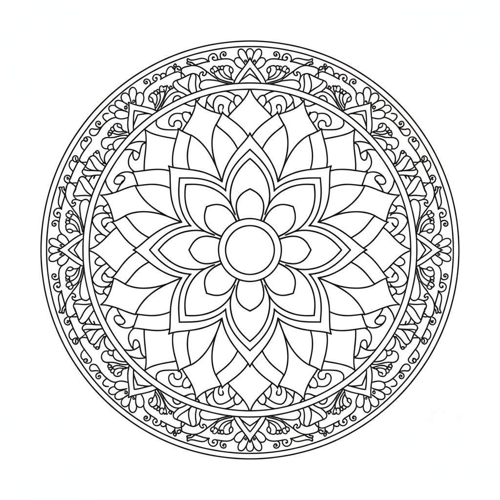 Lotus Blossom Mandala - Free Printable Coloring Page Lotus Blossom Mandala - Free Printable Coloring Page