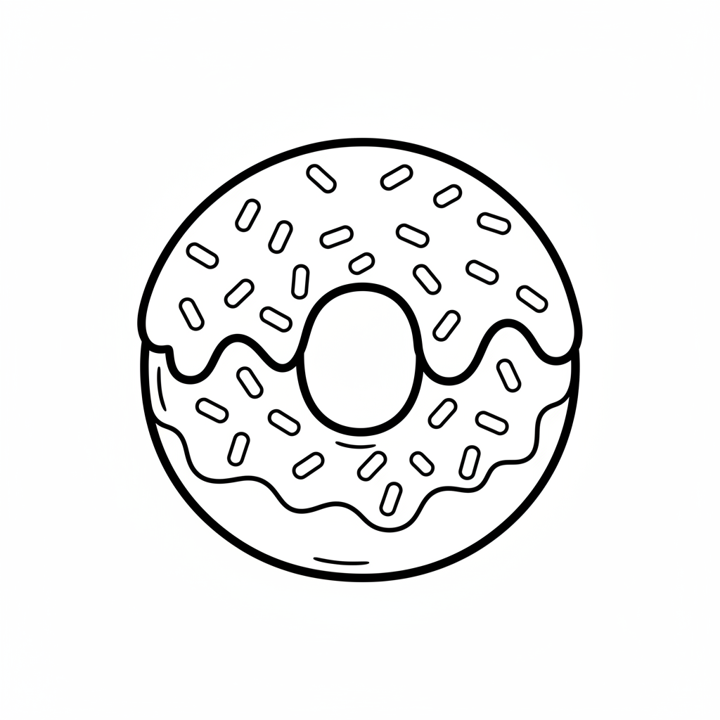 Number 0 designed as a donut with sprinkles fun - Free Printable Coloring Page Number 0 designed as a donut with sprinkles fun - Free Printable Coloring Page