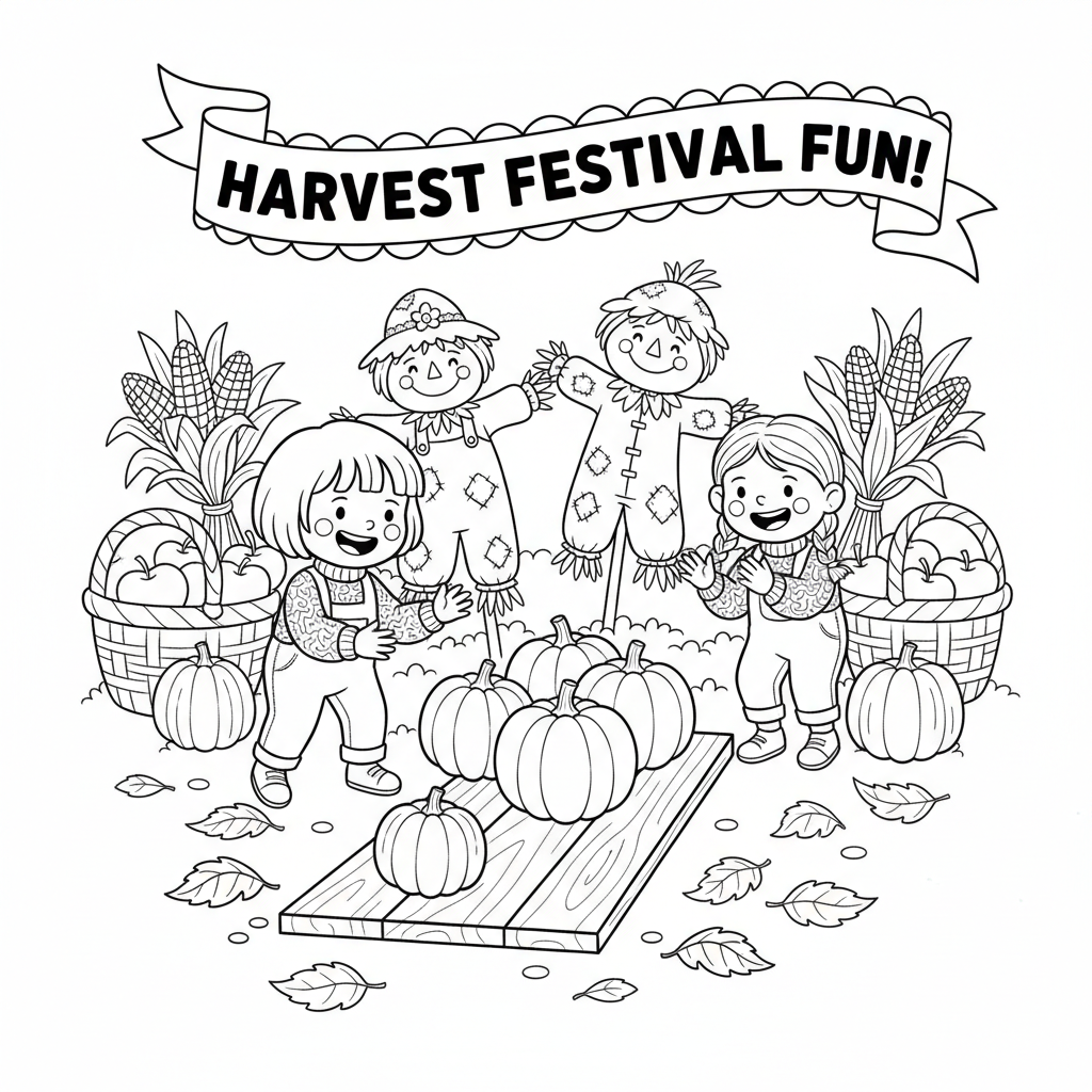 Pumpkin bowling game activity autumn festival fun - Free Printable Coloring Page