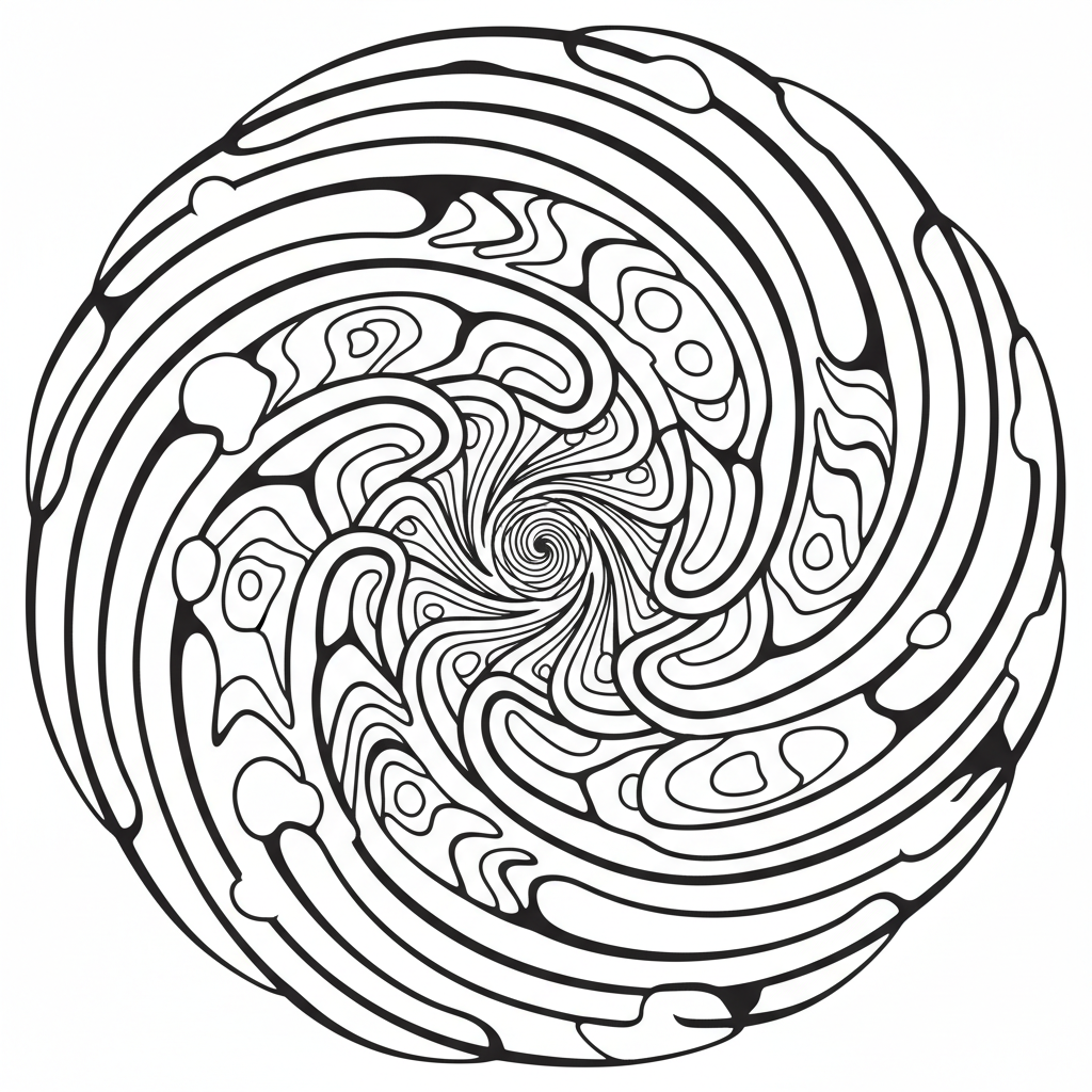 Rainbow spiral pattern colorful swirling hypnotic design - Free Printable Coloring Page Rainbow spiral pattern colorful swirling hypnotic design - Free Printable Coloring Page