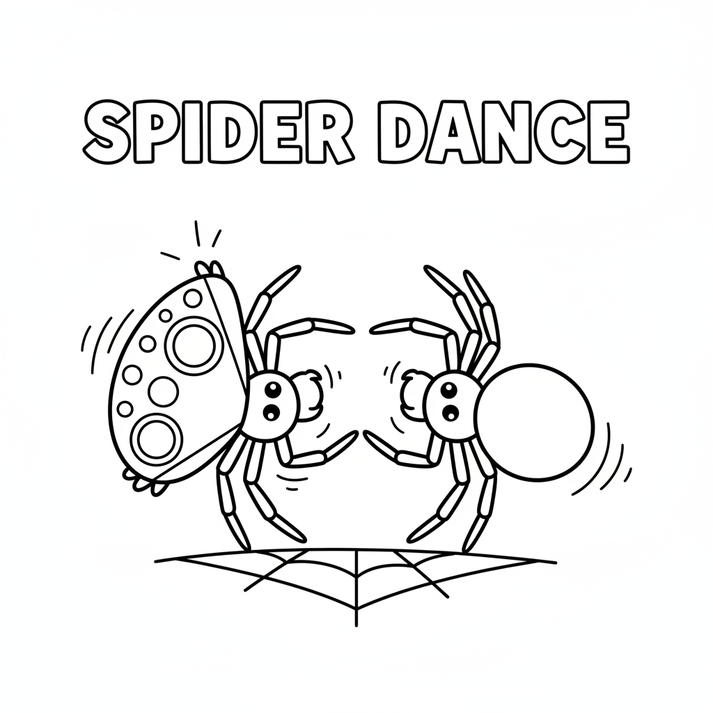 Spider courtship dance mating ritual movement - Free Printable Coloring Page Spider courtship dance mating ritual movement - Free Printable Coloring Page