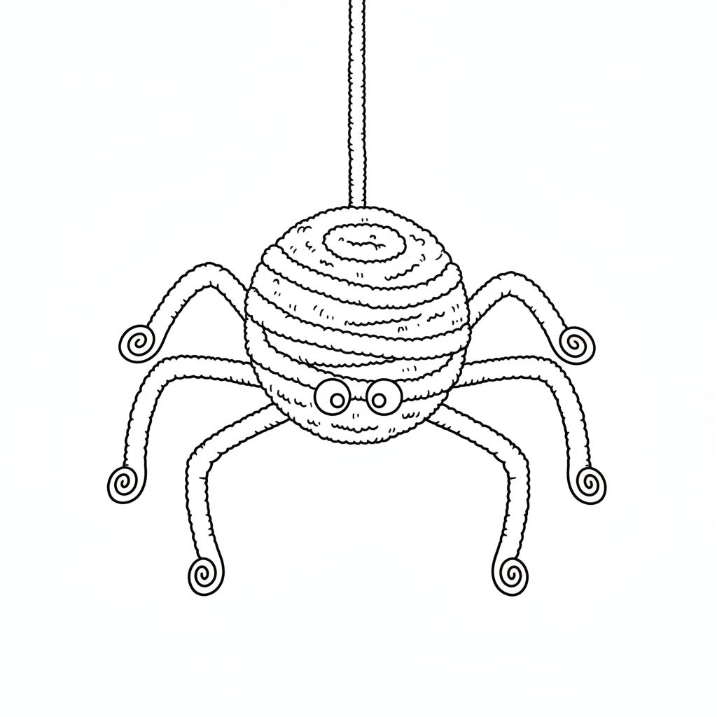 Spider decoration craft pipe cleaners handmade DIY - Free Printable Coloring Page Spider decoration craft pipe cleaners handmade DIY - Free Printable Coloring Page