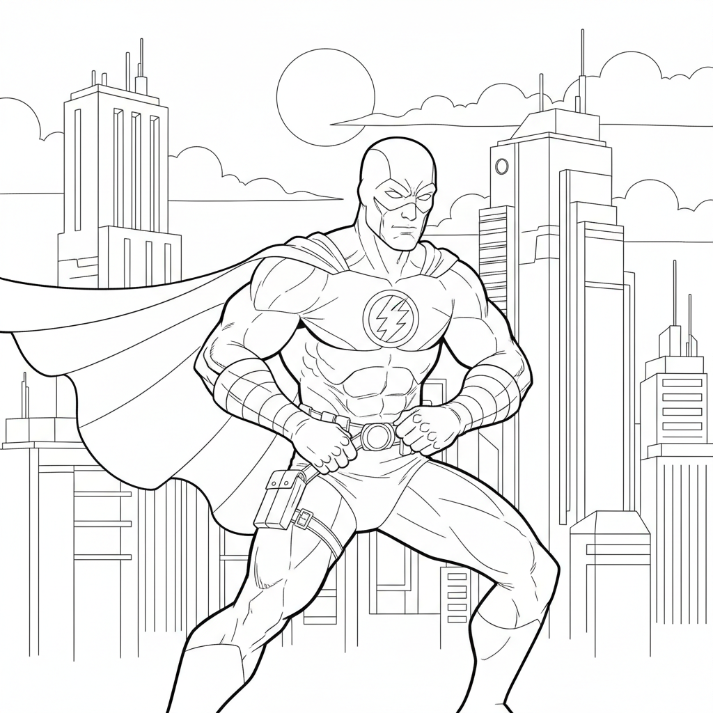 Superhero Getting Ready - Free Printable Coloring Page Superhero Getting Ready - Free Printable Coloring Page