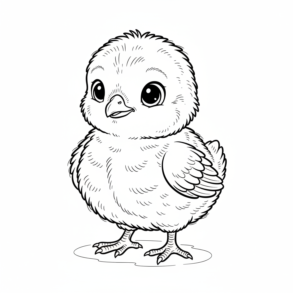 Baby Turkey Chick Fluffy And Adorable - Free Printable Coloring Page Baby Turkey Chick Fluffy And Adorable - Free Printable Coloring Page