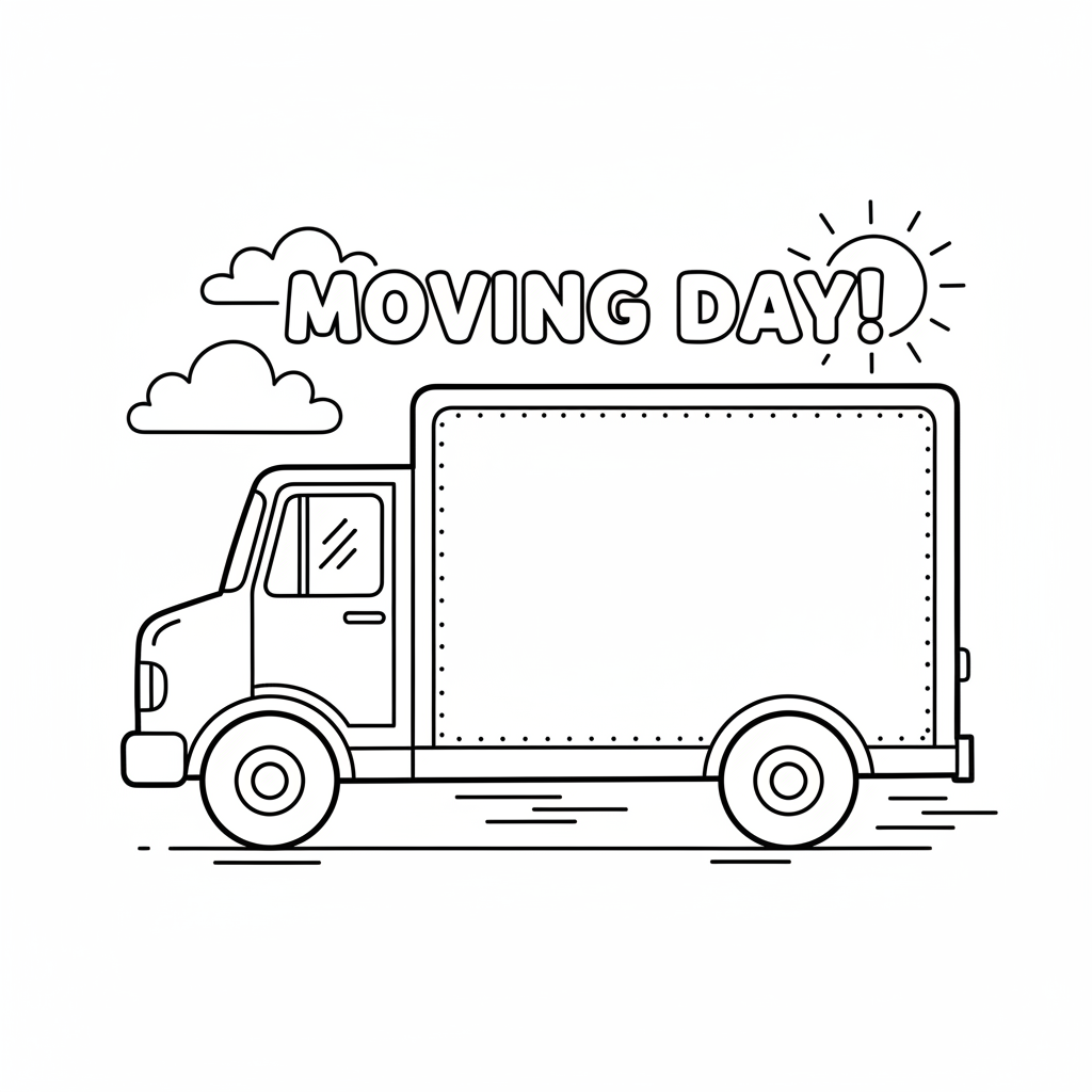 Camion box cargo chiuso consegna trasporto trasloco - Disegno da colorare gratuito Camion box cargo chiuso consegna trasporto trasloco - Disegno da colorare gratuito