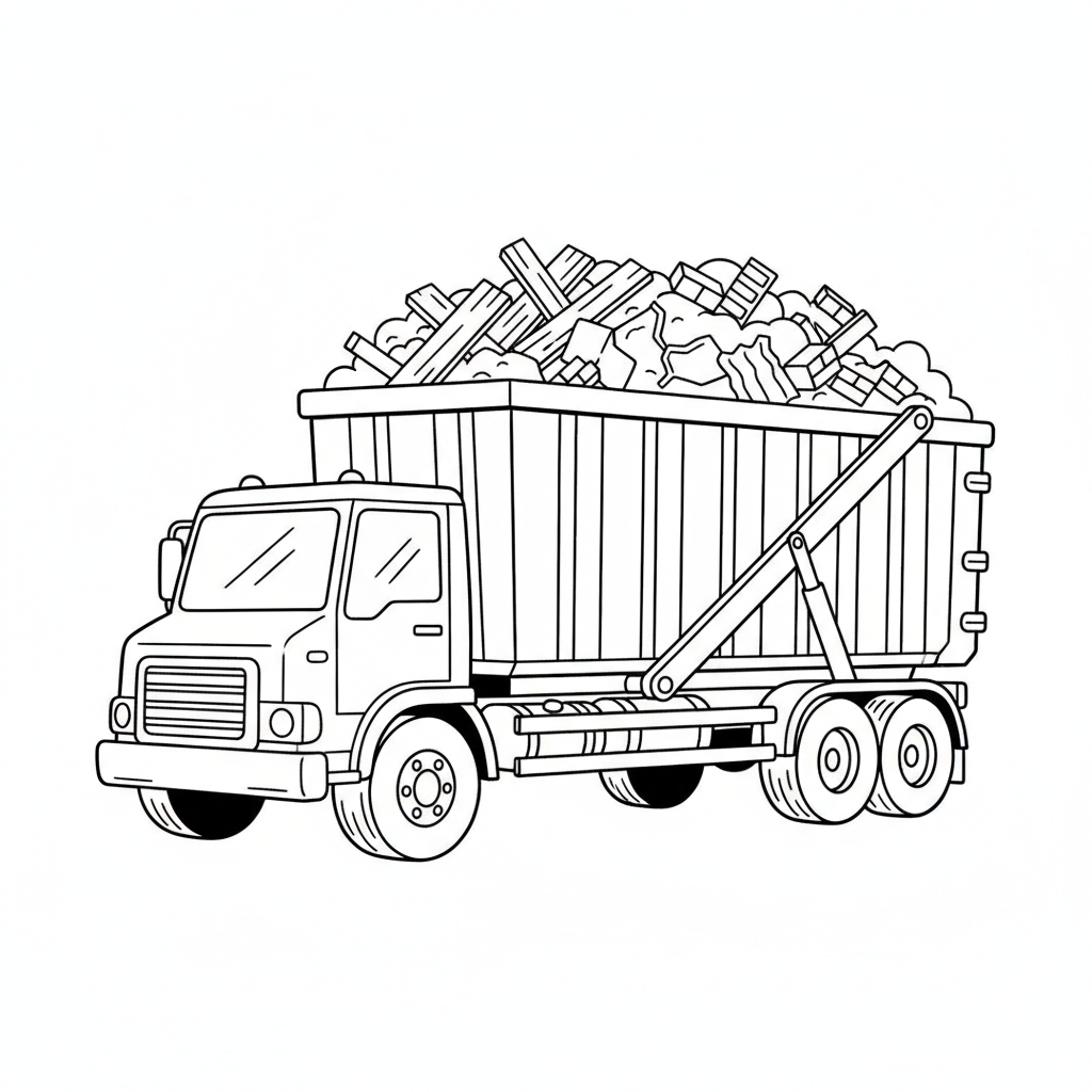 Cassone scarrabile per rifiuti edili - Free Printable Coloring Page Cassone scarrabile per rifiuti edili - Free Printable Coloring Page