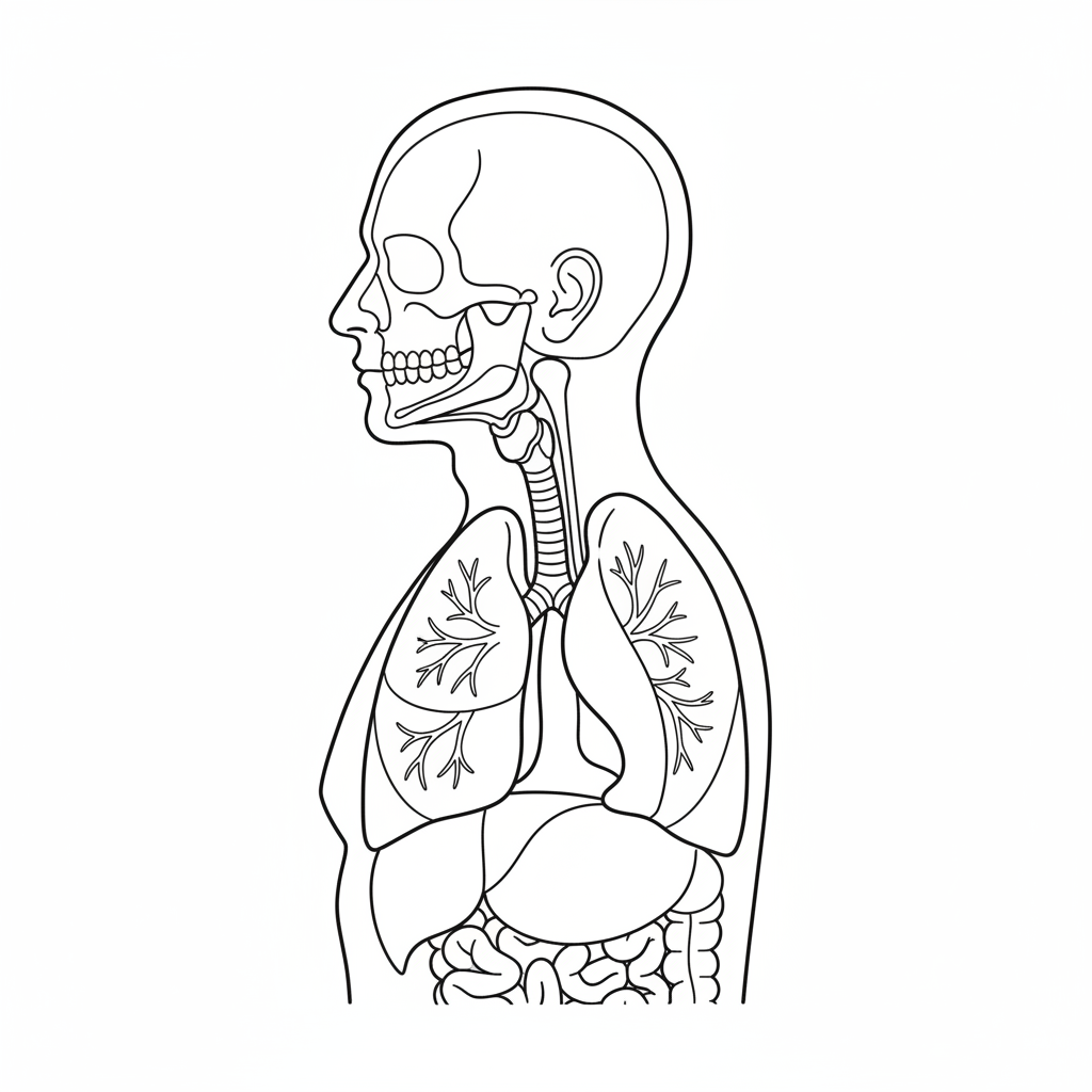 respiratory system - Free Printable Coloring Page respiratory system - Free Printable Coloring Page