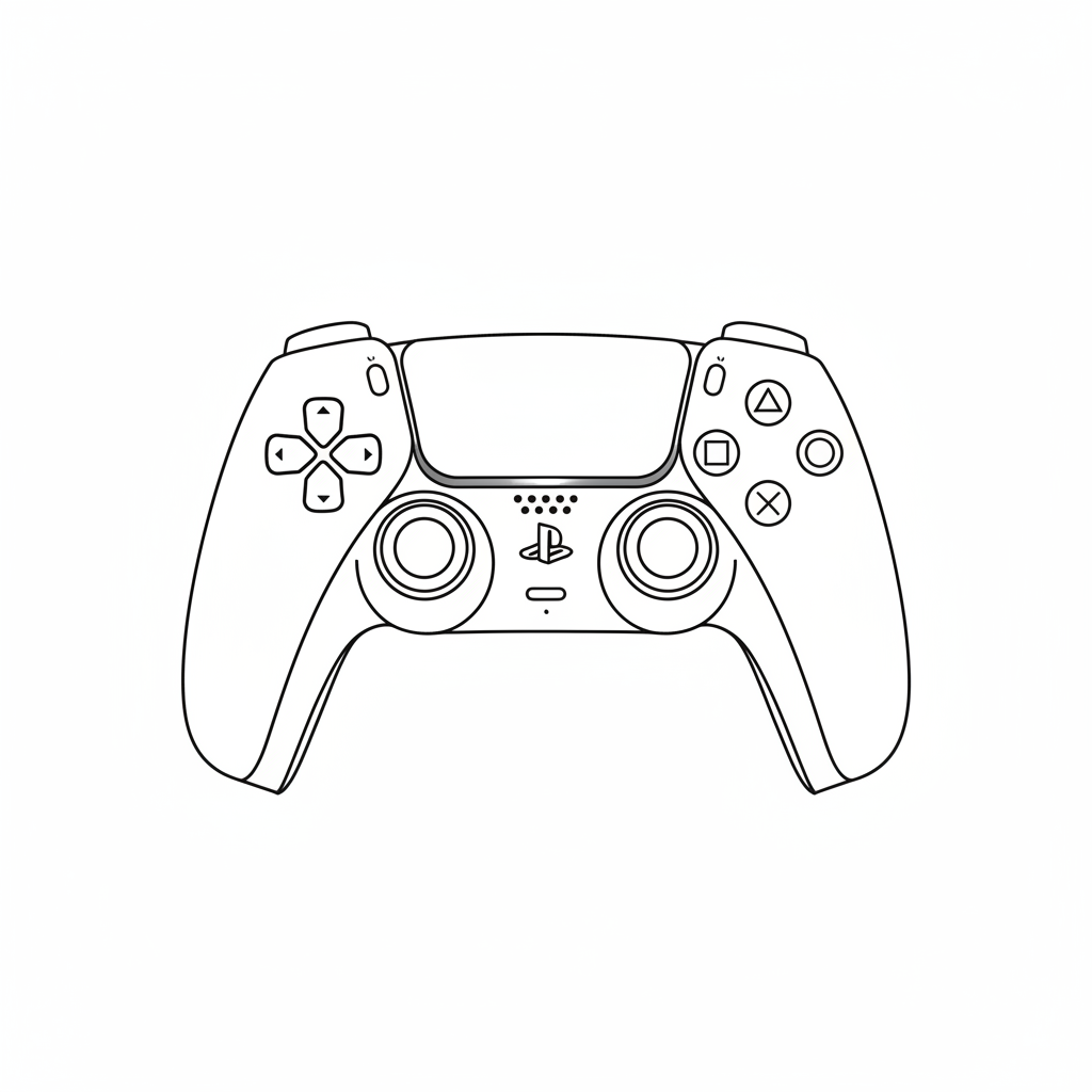 A ps5 controler - Free Printable Coloring Page