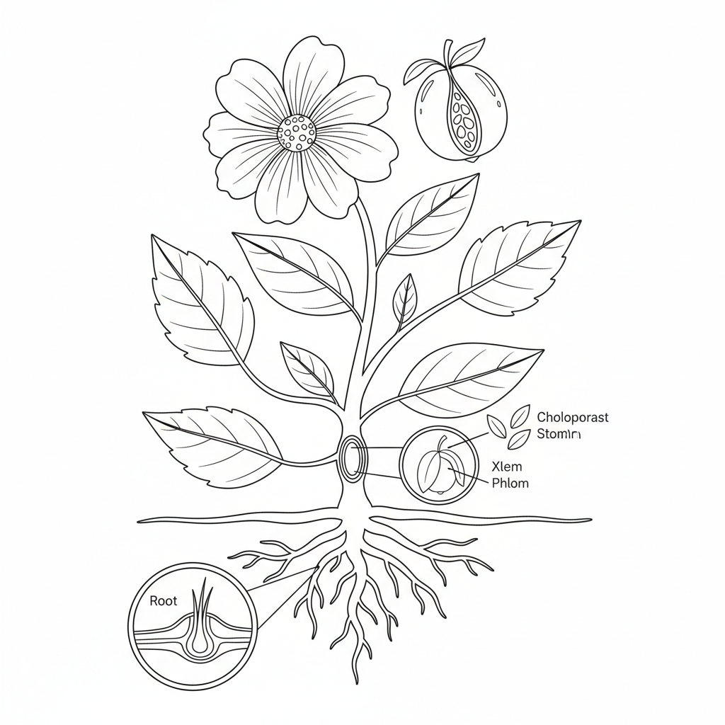 plant structures - Free Printable Coloring Page