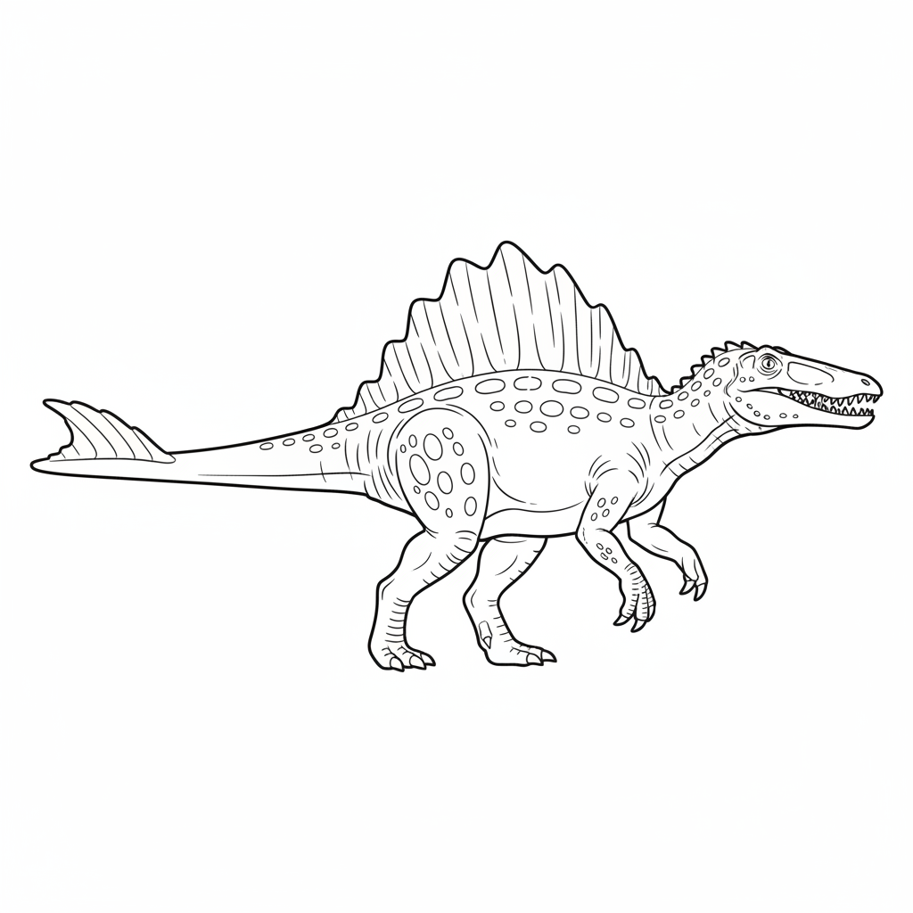 Eenvoudige spinosaurus - Free Printable Coloring Page Eenvoudige spinosaurus - Free Printable Coloring Page