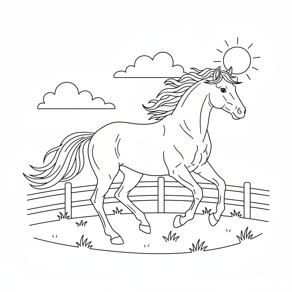 Horse Running in a Field - Image A