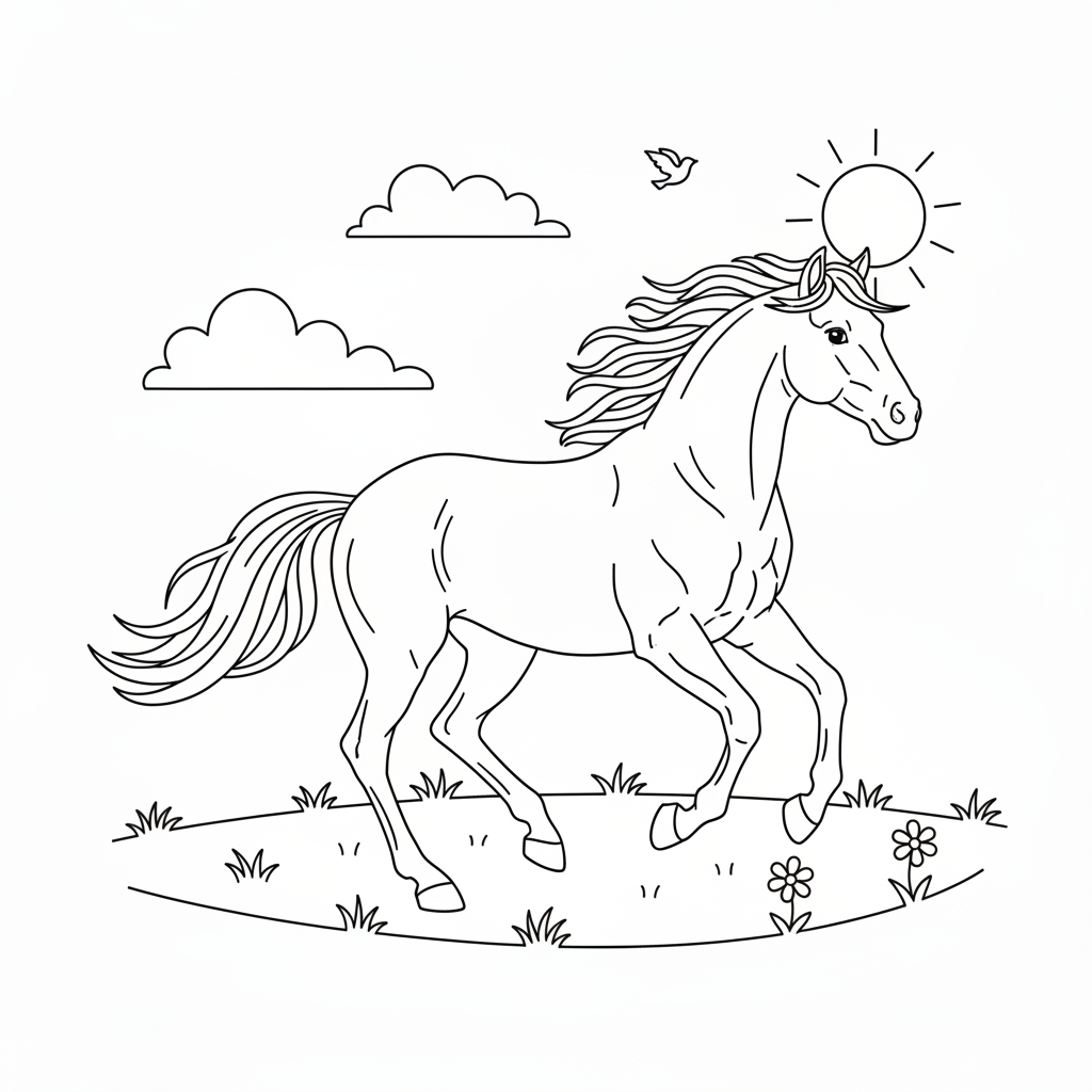 Horse Running in a Field - Image B